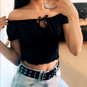 black off the shoulder top